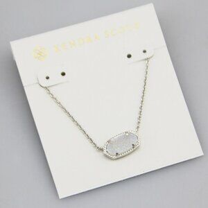 Kendra Scott Silver Drusy Pendant Necklace